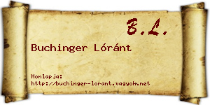 Buchinger Lóránt névjegykártya